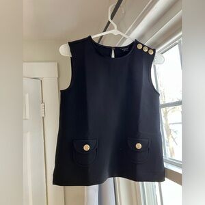 Black Ann Taylor Ponte Patch Pocket Tank XXS